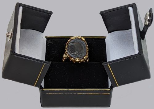 VINTAGE LARGE ABSTRACT COCKTAIL RING 195060S GEODE CRYSTAL RING 18CT GOLD PLATINUM RETRO RING - ADDITIONAL PHOTO 14