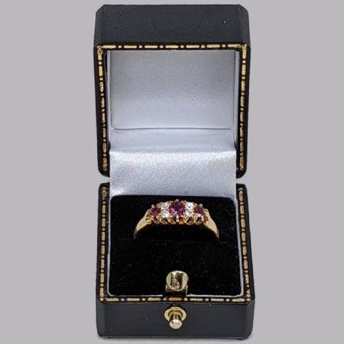 DEAKIN FRANCIS VICTORIAN RING RUBY OLD CUT DIAMOND 18CT GOLD ANTIQUE RING - ADDITIONAL PHOTO 5