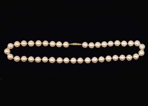 VINTAGE PEARL NECKLACE KUTCHINSKY SINGLE STRAND PEARL 16 CHOKER LONDON 1960S - ADDITIONAL PHOTO 2