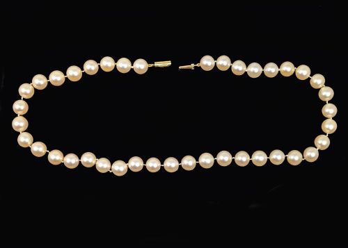 VINTAGE PEARL NECKLACE KUTCHINSKY SINGLE STRAND PEARL 16 CHOKER LONDON 1960S - ADDITIONAL PHOTO 3