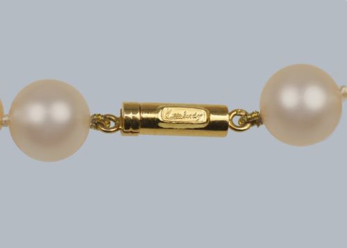 VINTAGE PEARL NECKLACE KUTCHINSKY SINGLE STRAND PEARL 16 CHOKER LONDON 1960S - ADDITIONAL PHOTO 6
