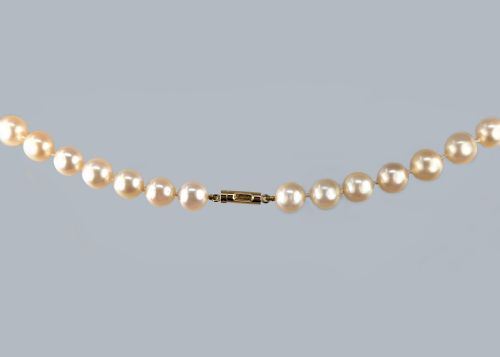 VINTAGE PEARL NECKLACE KUTCHINSKY SINGLE STRAND PEARL 16 CHOKER LONDON 1960S - ADDITIONAL PHOTO 7