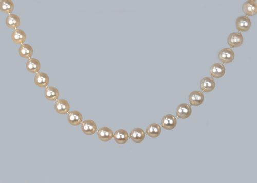 VINTAGE PEARL NECKLACE KUTCHINSKY SINGLE STRAND PEARL 16 CHOKER LONDON 1960S - ADDITIONAL PHOTO 8