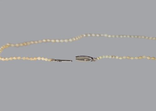 VINTAGE PEARL NECKLACE SILVER MARCASITE CLASP SINGLE STRAND FRESHWATER PEARLS - ADDITIONAL PHOTO 3