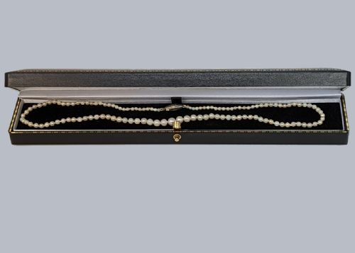 VINTAGE PEARL NECKLACE SILVER MARCASITE CLASP SINGLE STRAND FRESHWATER PEARLS - ADDITIONAL PHOTO 4
