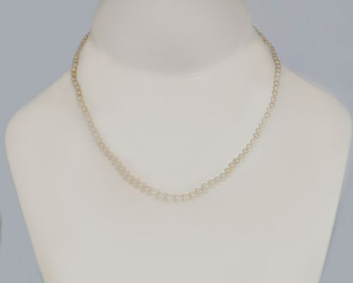 VINTAGE PEARL NECKLACE SILVER MARCASITE CLASP SINGLE STRAND FRESHWATER PEARLS - ADDITIONAL PHOTO 6