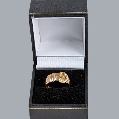ANTIQUE 18CT GOLD BUCKLE RING EDWARDIAN WILLIAM GRIFFITHS SON BIRMINGHAM 1908 - ADDITIONAL PHOTO 3