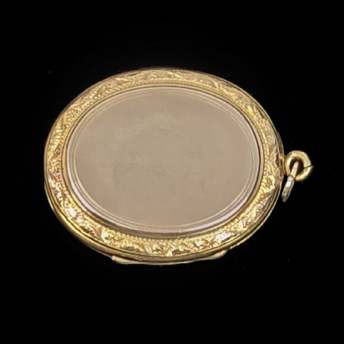 VICTORIAN PEARL LOCKET ROSE AND YELLOW 9CT GOLD BLUE ENAMEL STAR MOTIF PHOTO LOCKET - ADDITIONAL PHOTO 6