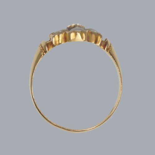 VICTORIAN PEARL AND DIAMOND RING 15CT GOLD ANTIQUE CLUSTER RING BIRMINGHAM 1882 - ADDITIONAL PHOTO 5