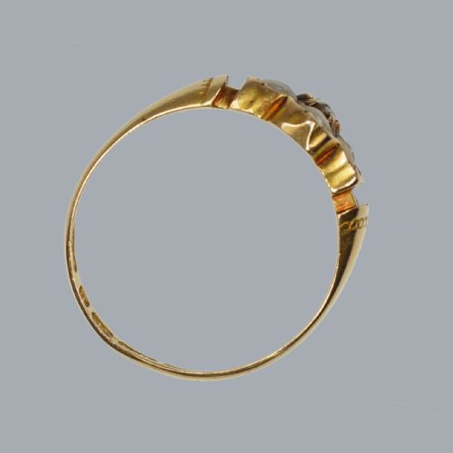VICTORIAN PEARL AND DIAMOND RING 15CT GOLD ANTIQUE CLUSTER RING BIRMINGHAM 1882 - ADDITIONAL PHOTO 6