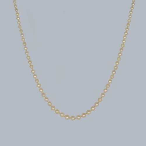 VINTAGE PEARL NECKLACE SAPPHIRE DIAMOND CLASP 1930S SINGLE STRAND ANTIQUE PEARL NECKLACE - ADDITIONAL PHOTO 5