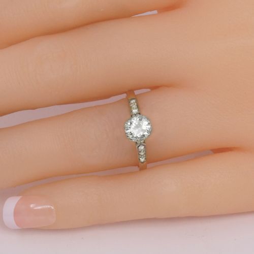 VINTAGE SOLITAIRE 08CT DIAMOND RING 18CT YELLOW GOLD PLAT 1920S ENGAGEMENT RING - ADDITIONAL PHOTO 1