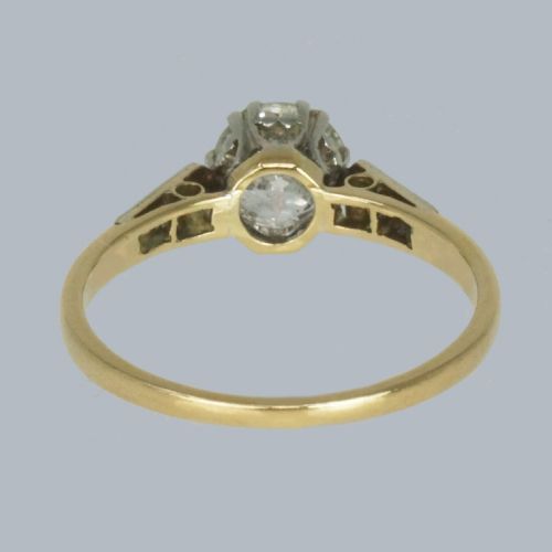 VINTAGE SOLITAIRE 08CT DIAMOND RING 18CT YELLOW GOLD PLAT 1920S ENGAGEMENT RING - ADDITIONAL PHOTO 6