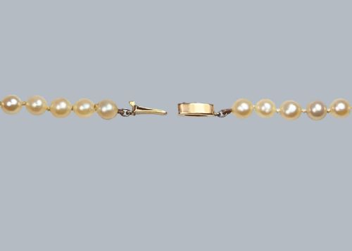 ANTIQUE PEARL NECKLACE OLD CUT DIAMOND CLASP 1920S SINGLE STRAND VINTAGE PEARLS - ADDITIONAL PHOTO 6