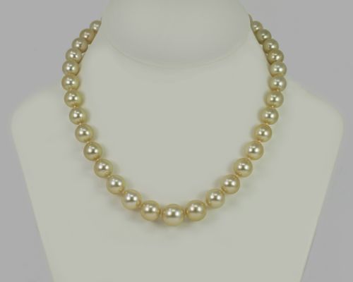 VINTAGE SOUTH SEA PEARL NECKLACE WITH DIAMOND CLASP 1960S SINGLE STRAND 145MM 105MM PEARLS - ADDITIONAL PHOTO 10