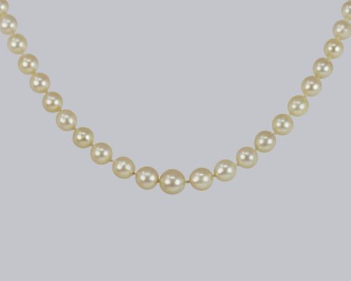 VINTAGE SINGLE STRAND PEARL NECKLACE DIAMOND FLORAL CLASP 1950S PEARLS 9MM 65MM - ADDITIONAL PHOTO 3