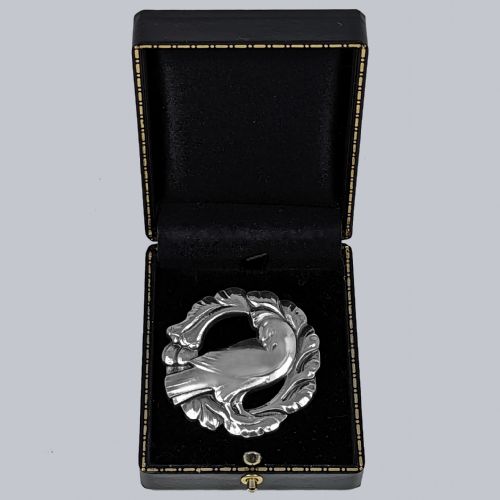 GEORG JENSEN DOVE WREATH BROOCH 123 VINTAGE SILVER RARE WENDEL DENMARK 194551 - ADDITIONAL PHOTO 5