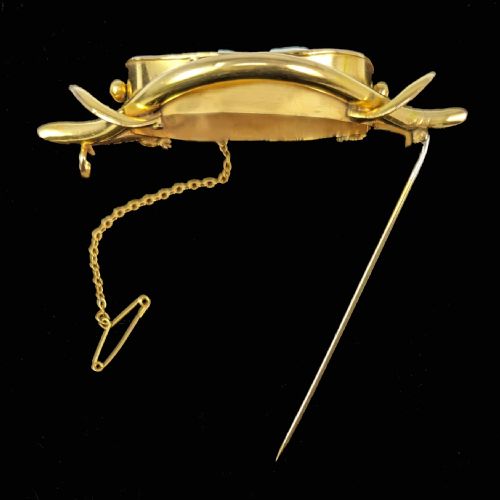 VICTORIAN SHELL CAMEO 3 LARGE BROOCH NIKE GODDESS OF VICTORY 9CT GOLD SCROLL SHELL BROOCH - ADDITIONAL PHOTO 7