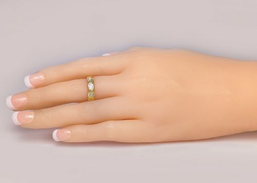 VICTORIAN TRILOGY RING 18CT GOLD OLD CUT DIAMOND ANTIQUE THREE STONE GYPSY RING - ADDITIONAL PHOTO 8