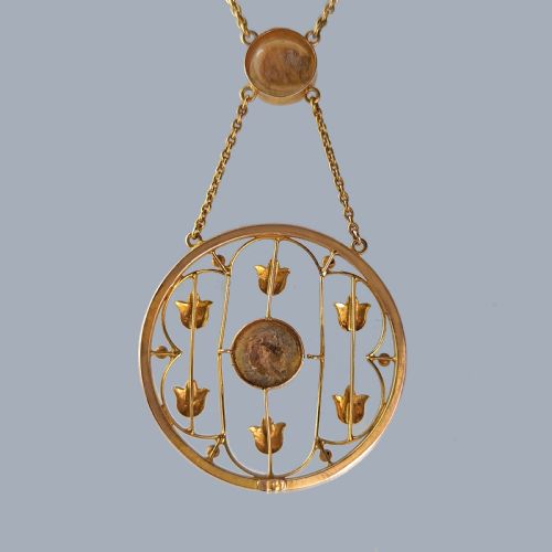 ART DECO PEARL NECKLACE 9CT GOLD EDWARDIAN BLISTER PEARL ANTIQUE PENDANT CIRCA 1910 - ADDITIONAL PHOTO 3