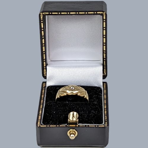 VICTORIAN OLD CUT DIAMOND GYPSY RING 15CT GOLD ANTIQUE SOLITAIRE HALLMARKED BIRMINGHAM 1895 - ADDITIONAL PHOTO 4
