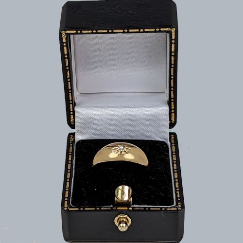 ANTIQUE 18CT GOLD SOLITAIRE RING VICTORIAN OLD CUT DIAMOND GYPSY RING VINTAGE ENGAGEMENT RING - ADDITIONAL PHOTO 4