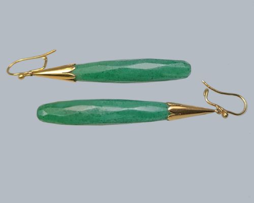 ANTIQUE JADE DROP EARRINGS 18CT GOLD TEARDROP DANGLE EDWARDIAN EARRINGS CIRCA 1910 - ADDITIONAL PHOTO 3