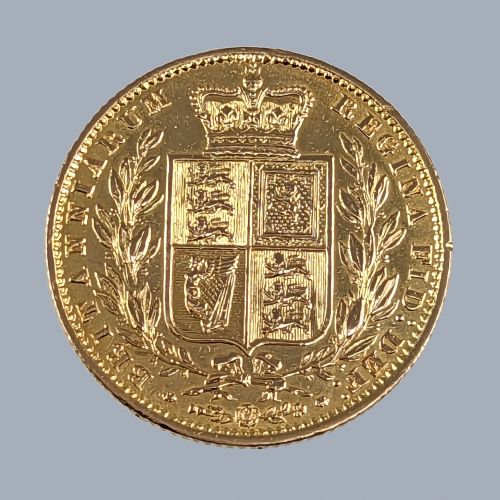 VICTORIAN FULL SOVEREIGN COIN PENDANT 22CT GOLD 1861 YOUNG BUN HEAD 9CT GOLD MOUNT - ADDITIONAL PHOTO 2