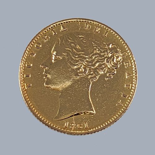 VICTORIAN FULL SOVEREIGN COIN PENDANT 22CT GOLD 1861 YOUNG BUN HEAD 9CT GOLD MOUNT - ADDITIONAL PHOTO 3