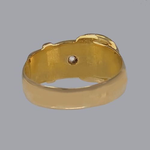 VICTORIAN DIAMOND BUCKLE RING 18CT GOLD CHESTER HALLMARKED ANTIQUE RING 55 GRAMS - ADDITIONAL PHOTO 5