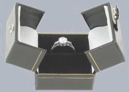 ART DECO SOLITAIRE 130CT DIAMOND RING WITH GEM LAB CERTIFICATE ANTIQUE PLATINUM SINGLE STONE ENGAGEMENT RING - ADDITIONAL PHOTO 7