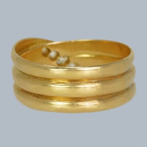 VICTORIAN DIAMOND SNAKE RING 18CT GOLD ANTIQUE COILED SERPENT RING CHESTER 1897 - ADDITIONAL PHOTO 7