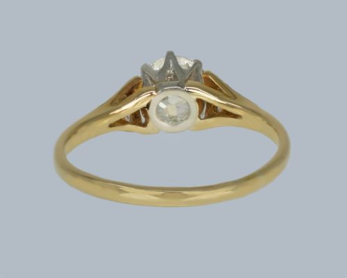 ART DECO SOLITAIRE RING 18CT GOLD PLATINUM 1920S VINTAGE DIAMOND ENGAGEMENT RING - ADDITIONAL PHOTO 7