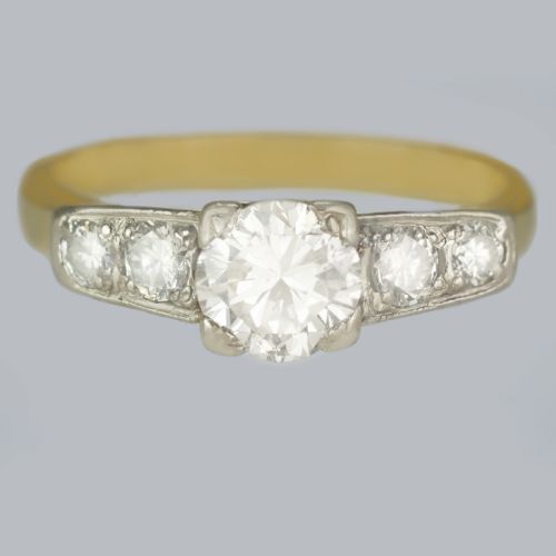 art deco diamond ring 18ct gold vintage1930s engagement ring total 10ct diamonds - CATEGORY: ANTIQUE JEWELLERY - DATED 1930