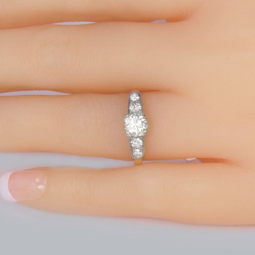 ART DECO DIAMOND RING 18CT GOLD VINTAGE1930S ENGAGEMENT RING TOTAL 10CT DIAMONDS - ADDITIONAL PHOTO 1