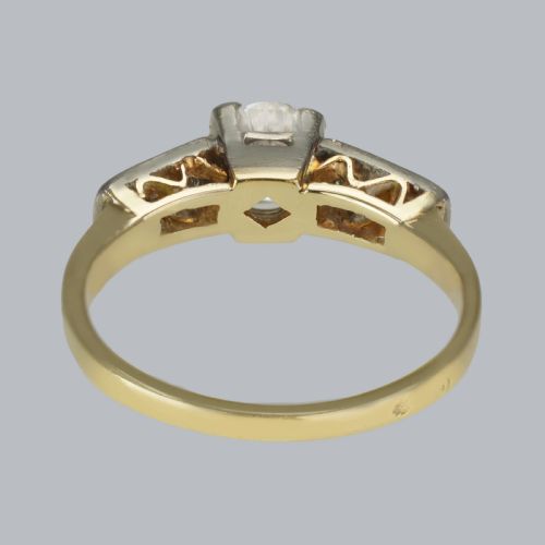 ART DECO DIAMOND RING 18CT GOLD VINTAGE1930S ENGAGEMENT RING TOTAL 10CT DIAMONDS - ADDITIONAL PHOTO 4