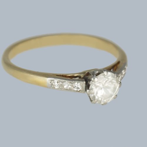 VINTAGE SOLITAIRE ENGAGEMENT RING 18CT GOLD ANTIQUE DIAMOND RING TOTAL 075 CARAT - ADDITIONAL PHOTO 3