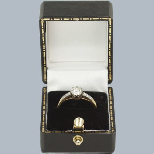 VINTAGE SOLITAIRE ENGAGEMENT RING 18CT GOLD ANTIQUE DIAMOND RING TOTAL 075 CARAT - ADDITIONAL PHOTO 6
