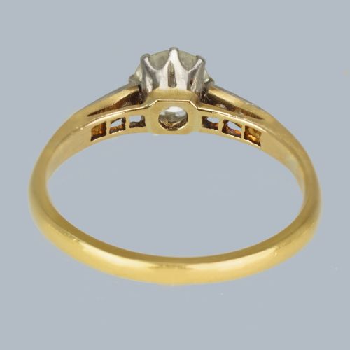 VINTAGE SOLITAIRE ENGAGEMENT RING 18CT GOLD ANTIQUE DIAMOND RING TOTAL 075 CARAT - ADDITIONAL PHOTO 7