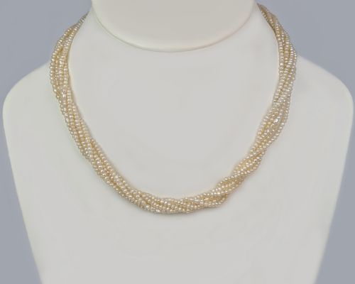 VINTAGE CROPP AND FARR MULTI STRAND SEED PEARL NECKLACE 9CT GOLD CITRINE CLASP 1960S - ADDITIONAL PHOTO 8