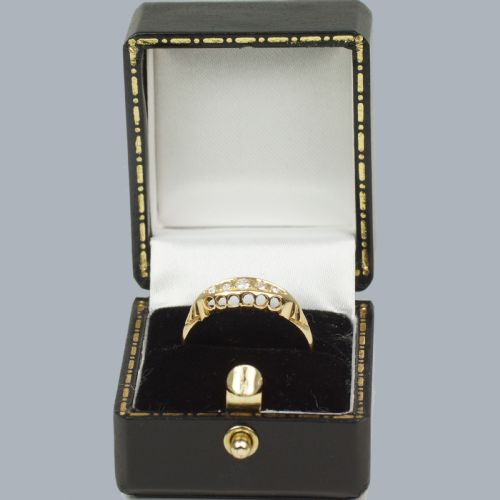 EDWARDIAN FIVESTONE DIAMOND RING 18CT GOLD HALLMARKED CHESTER 1907 ANTIQUE RING - ADDITIONAL PHOTO 6