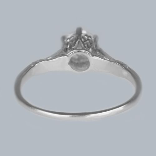 EDWARDIAN SOLITAIRE RING 09CT OLD CUT DIAMOND PLATINUM ANTIQUE ENGAGEMENT RING - ADDITIONAL PHOTO 6