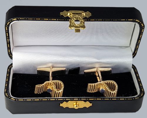 KUTCHINSKY CUFFLINKS VINTAGE SAPPHIRE CUFFLINKS 1960S LONDON 18CT GOLD HALLMARKS - ADDITIONAL PHOTO 10