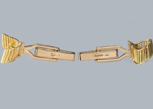 KUTCHINSKY CUFFLINKS VINTAGE SAPPHIRE CUFFLINKS 1960S LONDON 18CT GOLD HALLMARKS - ADDITIONAL PHOTO 20