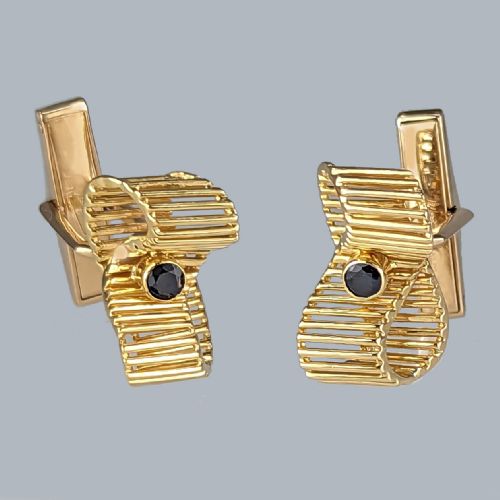 KUTCHINSKY CUFFLINKS VINTAGE SAPPHIRE CUFFLINKS 1960S LONDON 18CT GOLD HALLMARKS - ADDITIONAL PHOTO 23