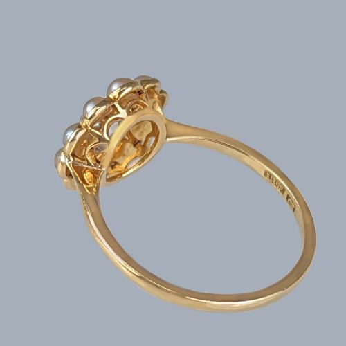 ANTIQUE PEARL DIAMOND CLUSTER RING 18CT GOLD PLATINUM EDWARDIAN RING CIRCA 1910 - ADDITIONAL PHOTO 4