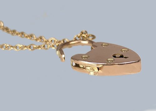 ANTIQUE RUBY AND PEARL HEART PADLOCK CLASP 9CT GOLD VICTORIAN KNOT CURB LINK BRACELET - ADDITIONAL PHOTO 4