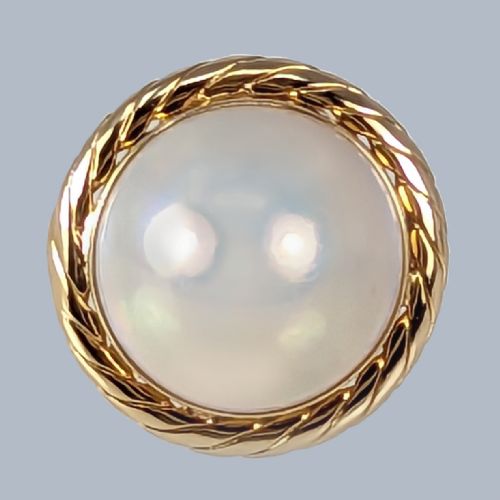 VINTAGE MABE PEARL RING 18CT YELLOW GOLD 1950S LARGE RETRO COCKTAIL RING - ADDITIONAL PHOTO 2