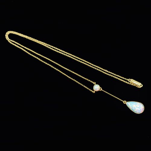 fig 1. Antique Opal Necklace 15ct Gold Edwardian Pendant circa 1910 Vintage Opal Necklace