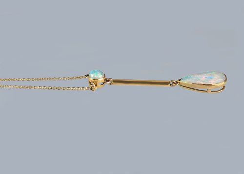 fig 2. Antique Opal Necklace 15ct Gold Edwardian Pendant circa 1910 Vintage Opal Necklace